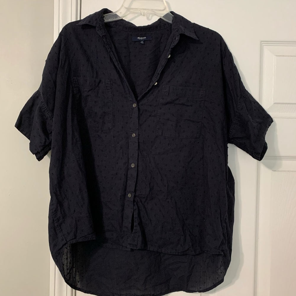 Madewell Navy Short Sleeve Button Down